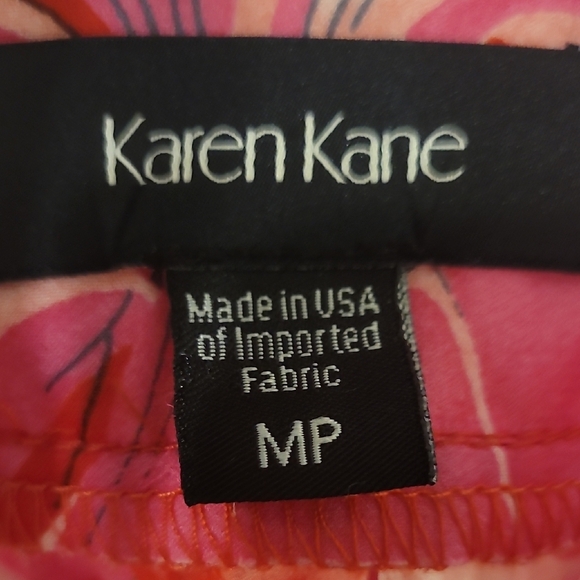 Karen Kane Red and Pink Relaxed Pleated Blouse - Picture 2 of 4